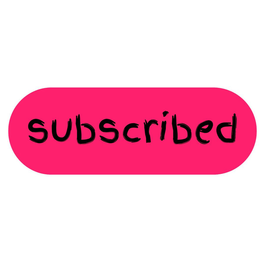 red bubble with subscribed in black text