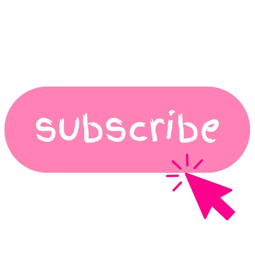 pink oval with subscribe in white text and a pink arrow pointing at it